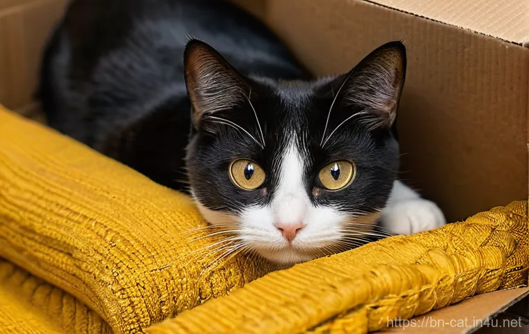 고양이 언어 이해하기 - **Prompt:** "A contented tabby cat with bright, expressive eyes is slow-blinking gently, indicating ...