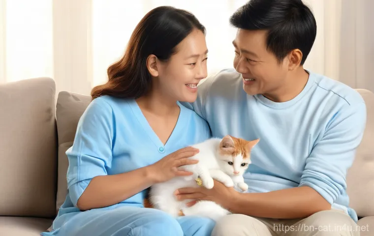 고양이와 아기 함께 키우기 - **Prompt 1: Cat Investigating Baby's Items**
    "A photorealistic, heartwarming indoor scene. A sle...