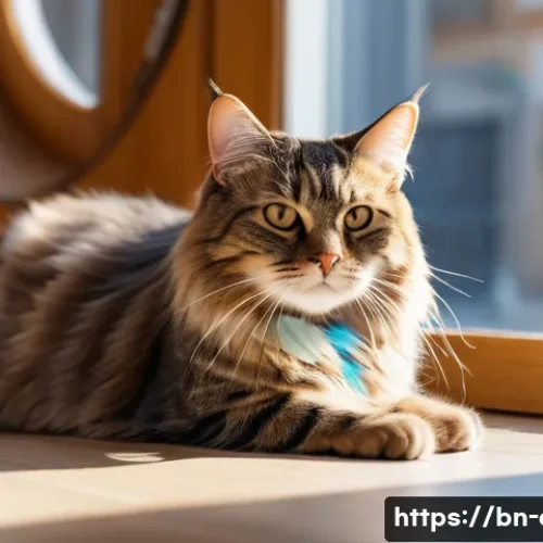 Home 33 고양이 성격별 놀이 - A calm Bengali cat with soft fur playing gently indoors with feather toys and soft balls, a cozy and...